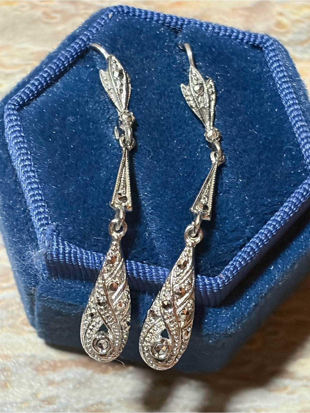 Art Deco Made In Germany Lavaliere Style Droplet Earrings